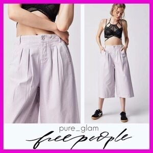 Free People Lavender Wide-Leg Culotte Pants